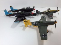 F-82G Twin Mustang, P-51C Mustang, and Mustang MK.IV